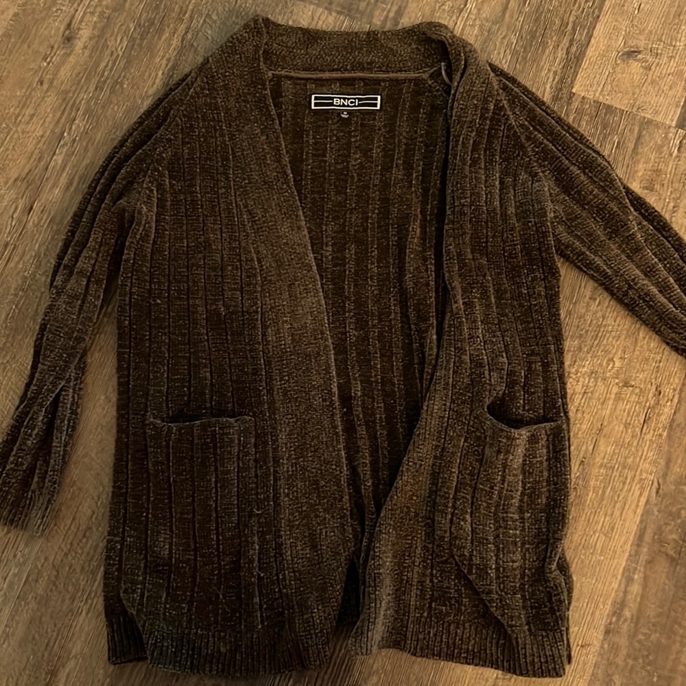 Brown Chenille Cardigan
